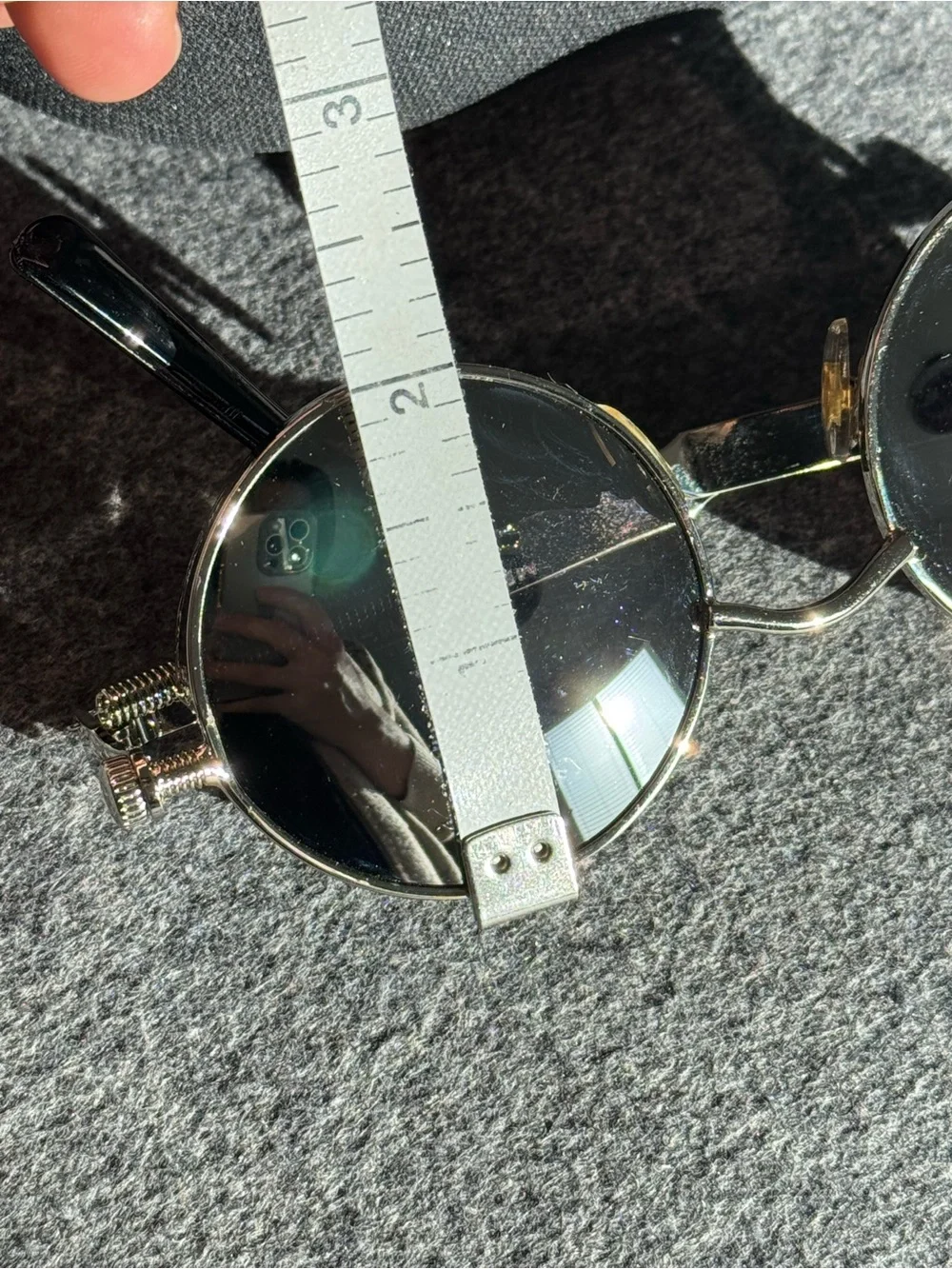 Steampunk Round Silver Sunglasses Industrial Spring Temple Cyberpunk Goth